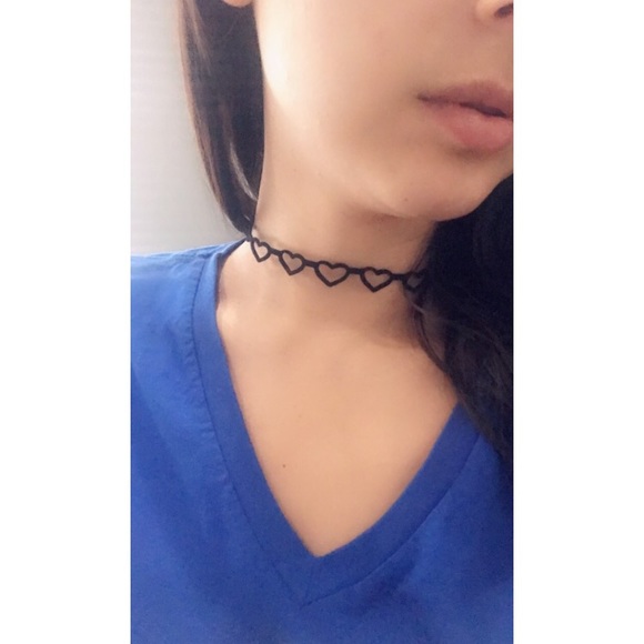 Accessories - Black heart choker necklace gothic punk